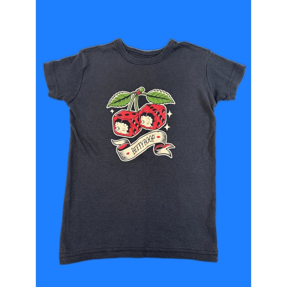 Betty Boop Graphic Tee XS X SMALL Black Cotton Short Sleeve Crewneck Cartoon